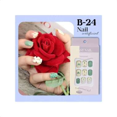 Goto Synaty Kuku Palsu Lem Pengantin Fake Nail Art Aesthetic Wedding B-24