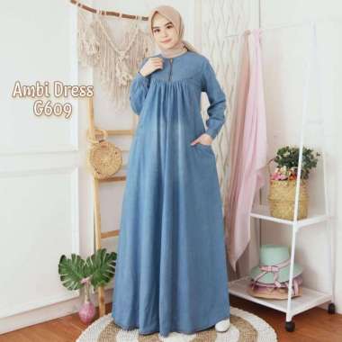 ASEA Ambi Dress Jeans - Gamis Jeans Baby Doll Busui - Light Light