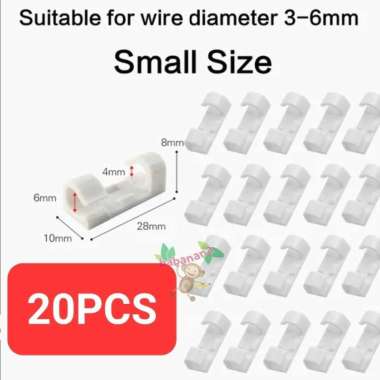 16Pcs 20Pcs Cable Clip Besar Organizer Klip Penjepit Merapikan Kabel Putih Kecil