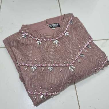 Rahayu Dress Series / Gamis Brukat Muslim / Gamis Brokat With Beads - Lemon, M XL Rose Gold