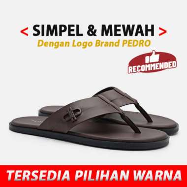 PEDRO SANDAL JEPIT PRIA ORIGINAL ASLI ORI SENDAL KASUAL CASUAL LOGO PEDRO ICON BRANDED COKLAT BROWN 