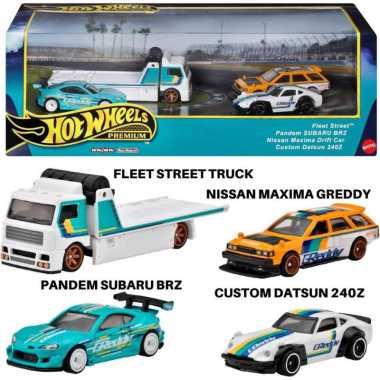 Hot Wheels Premium Diorama Pandem Greddy Set Isi 4Pcs Subaru Fleet
