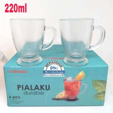 Gelas Cangkir Kaca Kopi Pialaku Citinova 220ml isi 6pcs gelas / box