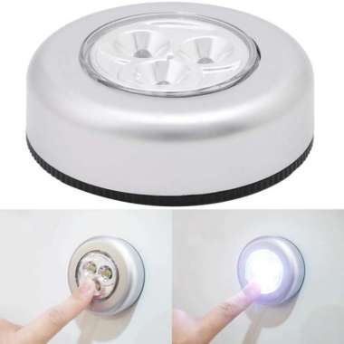 Lampu Tempel LED Emergency Darurat Stick touch lamp Silver