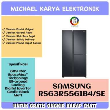 Kulkas Samsung 3 Pintu Side By Side Rs63R5561B4 689 Liter Samsung Rs63 Multicolor