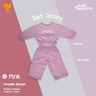 PLEU Set Jessy | Setelan Celana Panjang Anak Perempuan Usia 1-3 Tahun 3 Tahun Pink