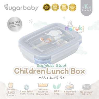 Sugar Baby Stainless Steel Children Lunch Box Kotak Makan Bekal Anak 320mL Pink