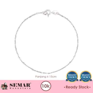Gelang Emas Mini Rolona Super Ringan White Gold 10K Semar Nusantara