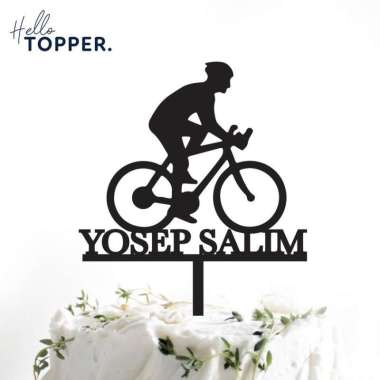 CUSTOM CAKE TOPPER / TOPPER / CAKE TOPPER / HIASAN KUE SEPEDA 10cm