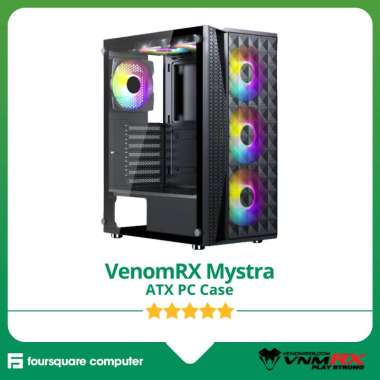 VenomRX Mystra + 4x RGB Fan | PC Casing ATX | CPU Case Gaming