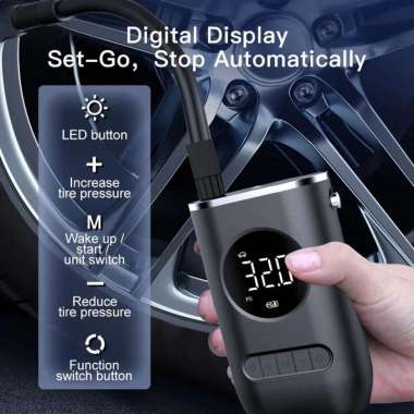Air Pump Inflator Electric Pompa Ban Mobil Sepeda Elektrik Pompa Angin CZK3668 - Portable USB TYPE C