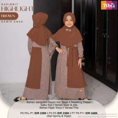 Nibras sarimbit gamis anak highlight Maroon P.0