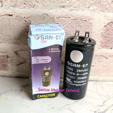 100 UF Kapasitor Capasitor Starting Starter Bulat Kompresor Dinamo Pompa 100UF 250V