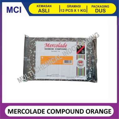 MERCOLADE RAINBOW COMPOUND ORANGE SUNKIST / COKELAT COMPOUND JERUK 1 KG - 1 DUS 12 PCS