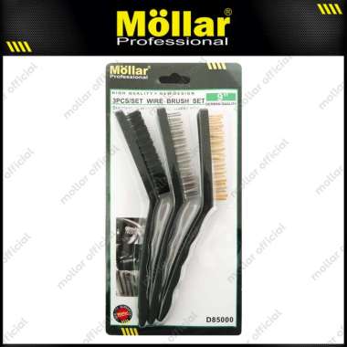 MOLLAR D85000 Sikat Kawat 9" Set 3 Pcs Stainless Nilon Tembaga Mini Wire Brush