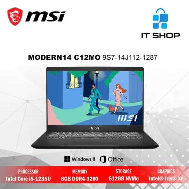 MSI Core i5 Modern 14 C12MO 9S7-14J112-1287 Black