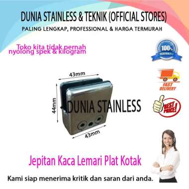 Jepitan Kaca Lemari Plat Kotak