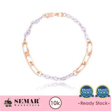 Gelang Emas Alifia Rose White Gold 10K Semar Nusantara