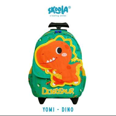 Skoola Tas Sekolah Anak PAUD TK Trolly Perempuan Laki - Laki Ransel Unicorn Dino - Yomi Dino
