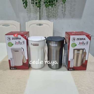 termos mug tahan panas stainless zebra / vacuum mug filter jolly II isi 500 ml