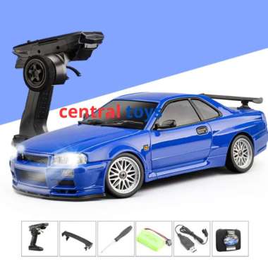 rc drift diecast body shell LDRC LD1899 NISSAN GTR gyroscope RWD propo Biru