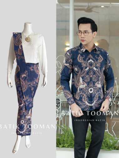Arasya Couple Rok & Kemeja Batik Slimfit Warna Navy Dongker Rose Pink Bahan Katun Halus Rok Batik XX