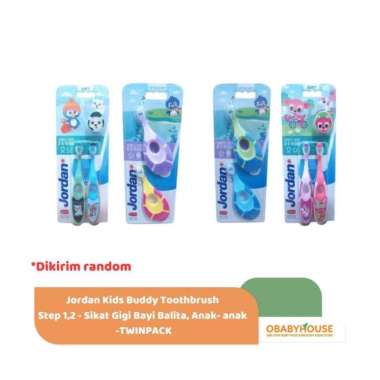 Jordan Kids Toothbrush Step 1,2 - Sikat Gigi Bayi Anak Anak - TWINPACK S2(3-5 tahun)