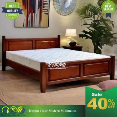 MKI Tempat tidur minimalis kayu jati terbaik dipan kayu jati 180x200