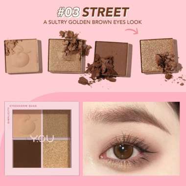 Y.O.U [NEW] YOU Simplicity Eyeshadow Quad | Makeup Palette 4 Warna | Pigmented Glitter | Kosmetik Ma