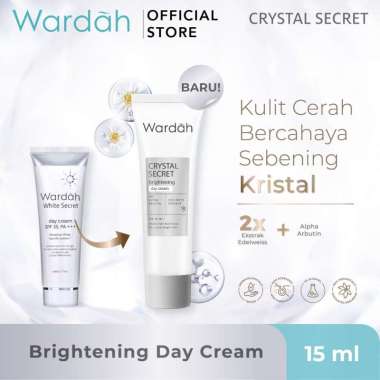 Wardah Crystal Secret Brightening Day Cream 30 g (Pelembab untuk Kulit) 15 ml