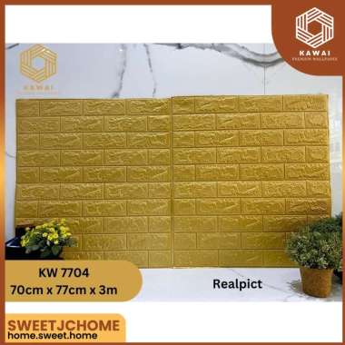 Kawaii Wallpaper - (PAKET 10 PCS) Wallpaper Dinding 3D Brick Solid Color / wallpaper 3D Foam 70cm x 