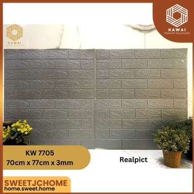 Kawaii Wallpaper - (PAKET 10 PCS) Wallpaper Dinding 3D Brick Solid Color / wallpaper 3D Foam 70cm x 