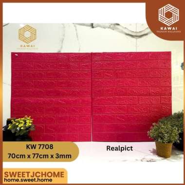 Kawaii Wallpaper - (PAKET 10 PCS) Wallpaper Dinding 3D Brick Solid Color / wallpaper 3D Foam 70cm x 