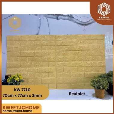 Kawaii Wallpaper - (PAKET 10 PCS) Wallpaper Dinding 3D Brick Solid Color / wallpaper 3D Foam 70cm x 