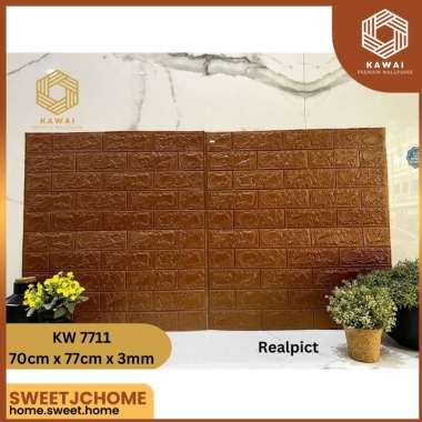 Kawaii Wallpaper - (PAKET 10 PCS) Wallpaper Dinding 3D Brick Solid Color / wallpaper 3D Foam 70cm x 