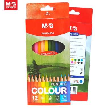 Pensil Warna Panjang M&G HEX 12 Color Pencil