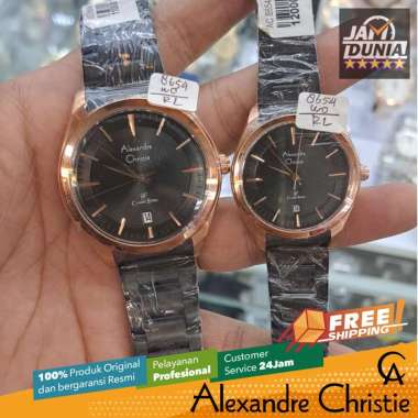 JAM TANGAN COUPLE ORIGINAL ALEXANDRE CHRISTIE HITAM AC8654 AC 8654 JAM TANGAN ALEXANDRE CHRISTIE ORI