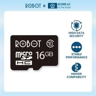 ROBOT Memory Card Kartu Memori HP Micro SD Card 8GB 16GB 32GB Class 10 Speed with Package 16GB