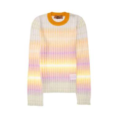 [12.12 Dealcember] Missoni Ribbed Crew Neck Jumper with Contrasting Collar Orange Multicolor 42 Mult