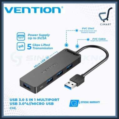 Usb HUB Vention 4 Port Usb 3.0 2.0 High Speed Power Adapter OTG