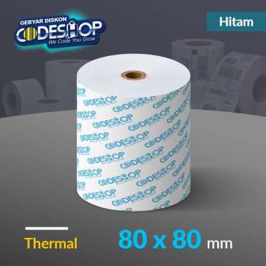 Codeshop Custom Watermark Logo Kertas Thermal 80x50 mm Struk Printer Kasir Termal 80mm