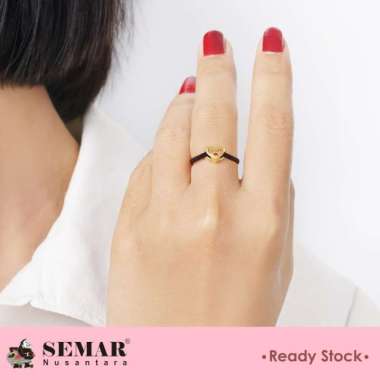 Cincin Tali Emas Rosaline Heart Gold 23K Semar Nusantara, Warna Hitam