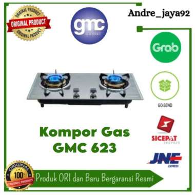 Kompor Gas Kaca Tempered Glass 2 Tungku GMC 623