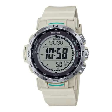 Jam Tangan Pria Casio Pro Trek PRW-35-7DR Tough Solar Digital Dial White Resin Band