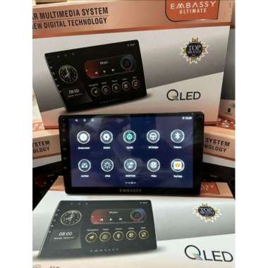 Head Unit Double din TV Android EMBASSY ULTIMATE 9inch Ram 2+32GB Layar QLED,DSP Control TOP Brand
