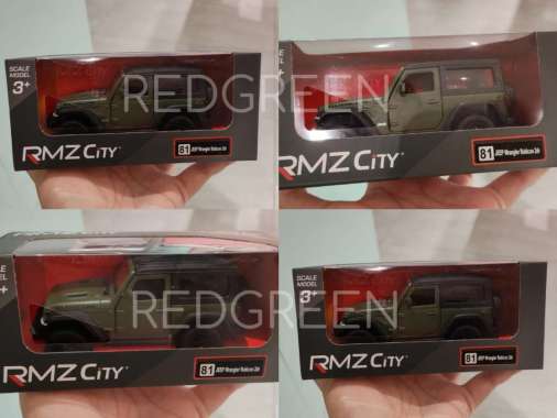 mainan anak diecast diecast RMZ CITY JEEP WRANGLER RUBICON 2dr Army 1:32 diecast koleksi