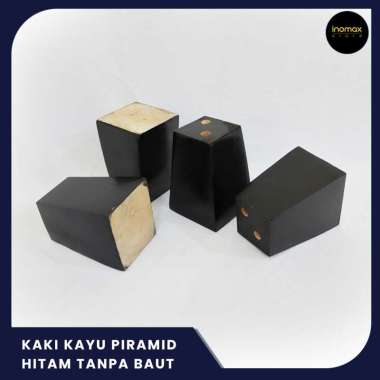 KAKI KAYU DIVAN/SOFA PIRAMID HITAM TANPA BAUT