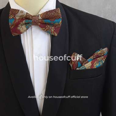 Houseofcuff dasi kupu pria bowtie pocket square batik songket Bowtie+PocketSquare