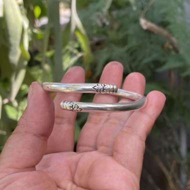 Gelang Bracelet Bangle Perak Silver Bali Asli 925 Padat Polos Anak Dewasa Wanita Pria Elegan Custom 