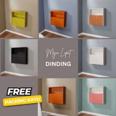 Meja Lipat Rak dinding minimalis - Meja Lemari Tempel dinding Multifungsi ORANGE